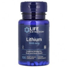 Life Extension, Літій, 1000 мкг, 100 вегетаріанських капсул